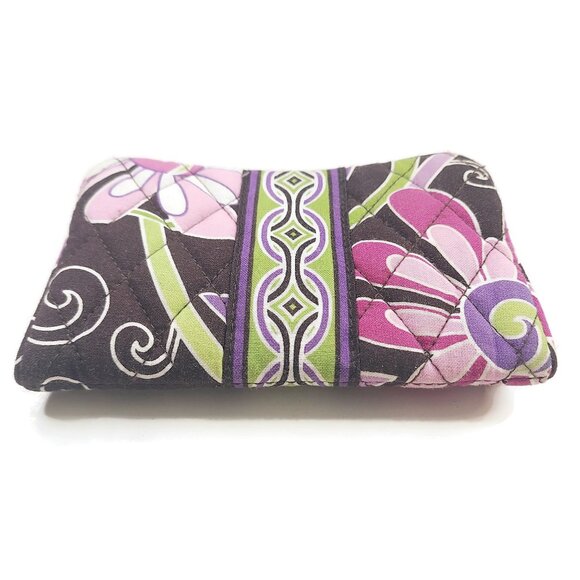 VERA BRADLEY Women's Wallet Purple Punch Magnetic Closure Coin Purse ID Window - Picture 3 of 11